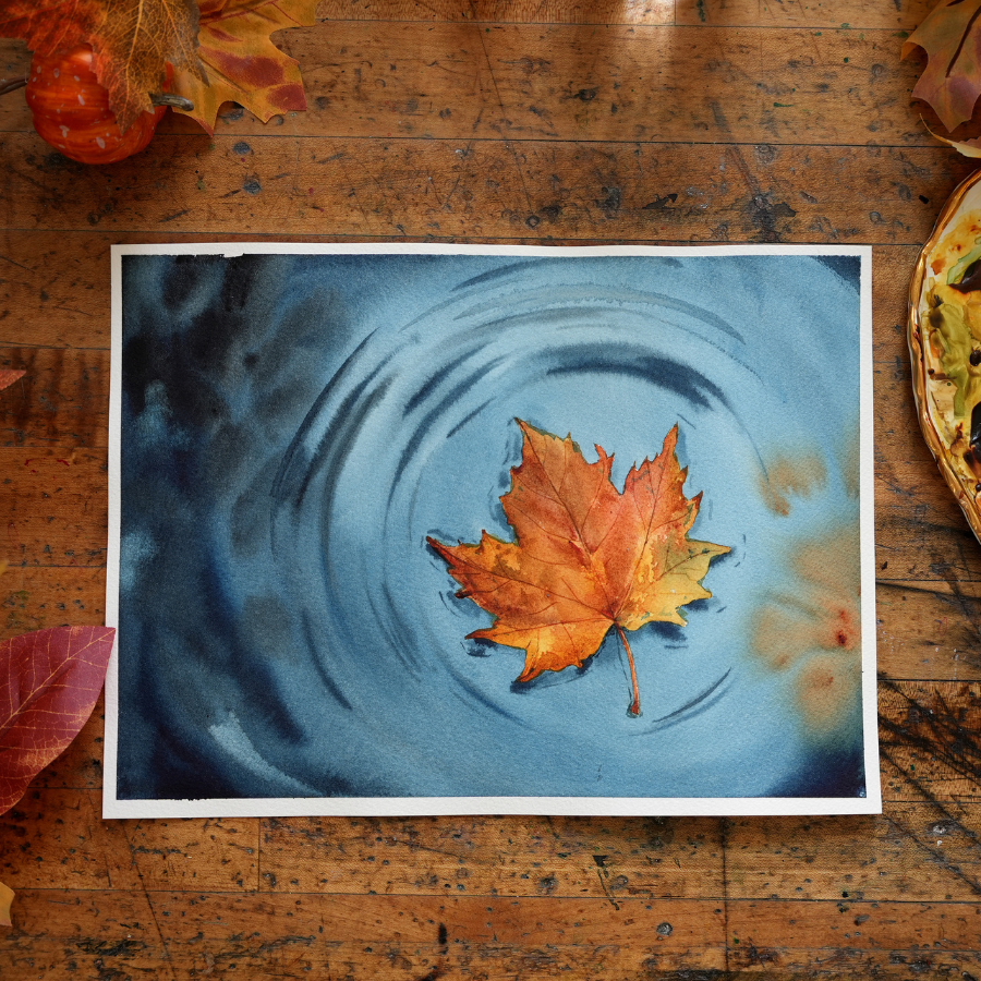 Watercolor Fall Pond - Digital Kit