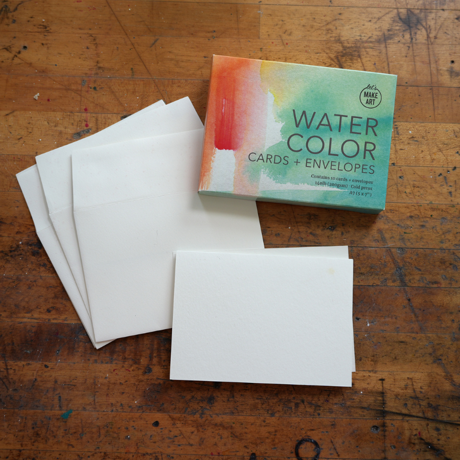 Let's Make Art Watercolor Card + Envelope Set, A7 5" x 7" - 10 count