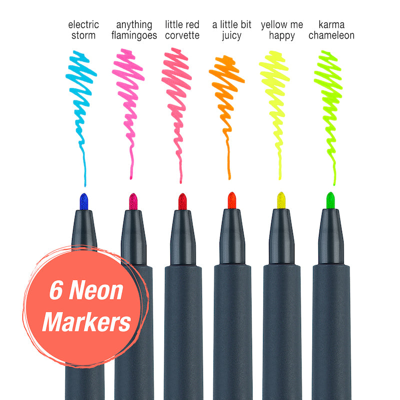 6Ct Neon Creative Marker– Let's Make Art