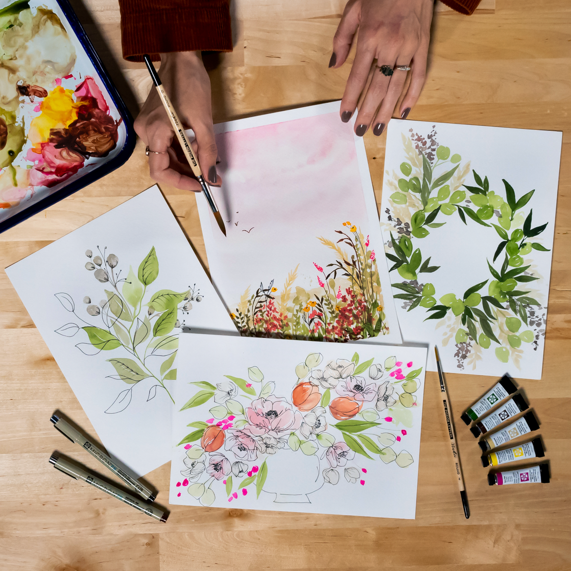 The Pigeon Letters Botanical Watercolor Crash Course