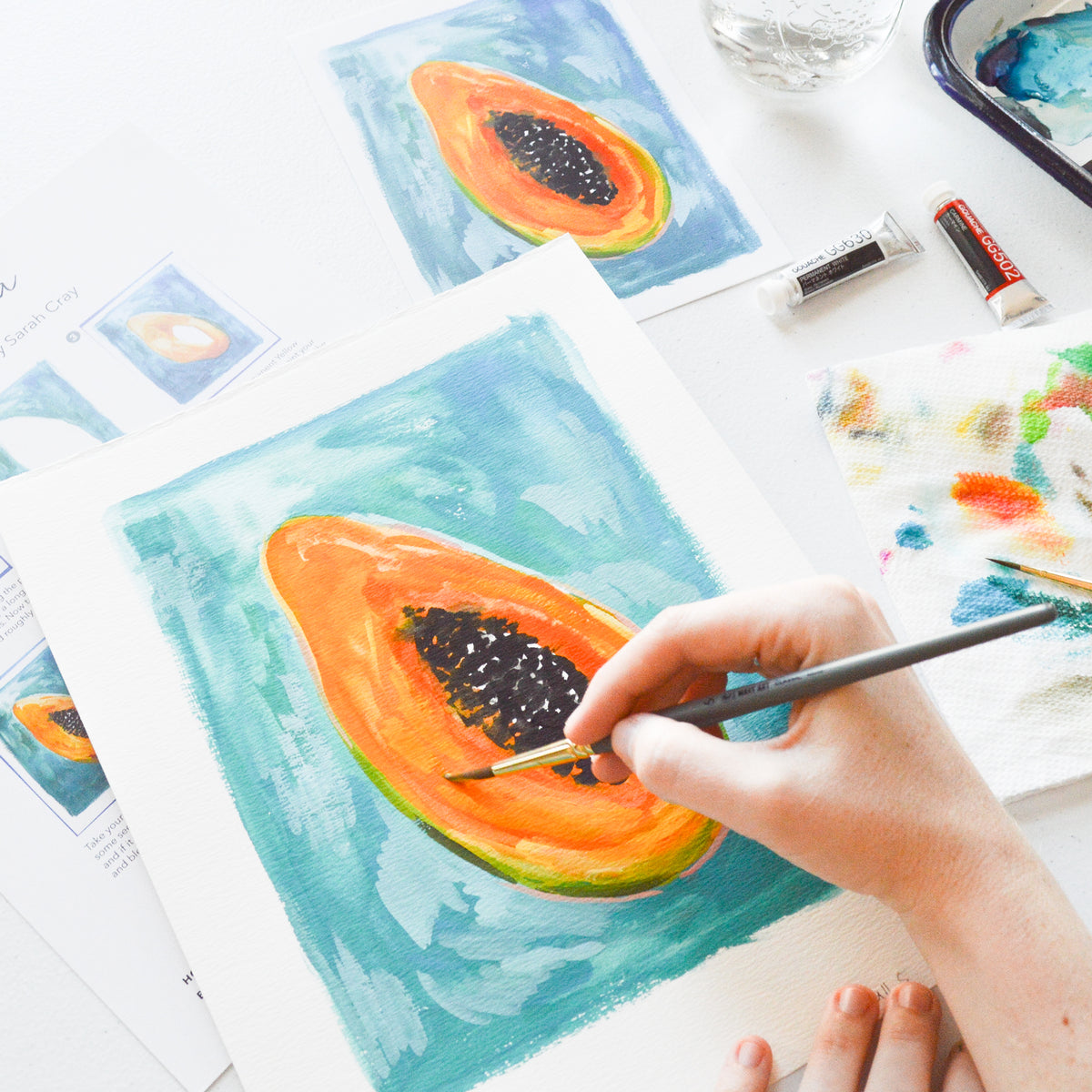 Buy CrafTreat Papaya Peach Acrylic Chalk Paint 250ml, Multi Surface and Mixed Media Paints