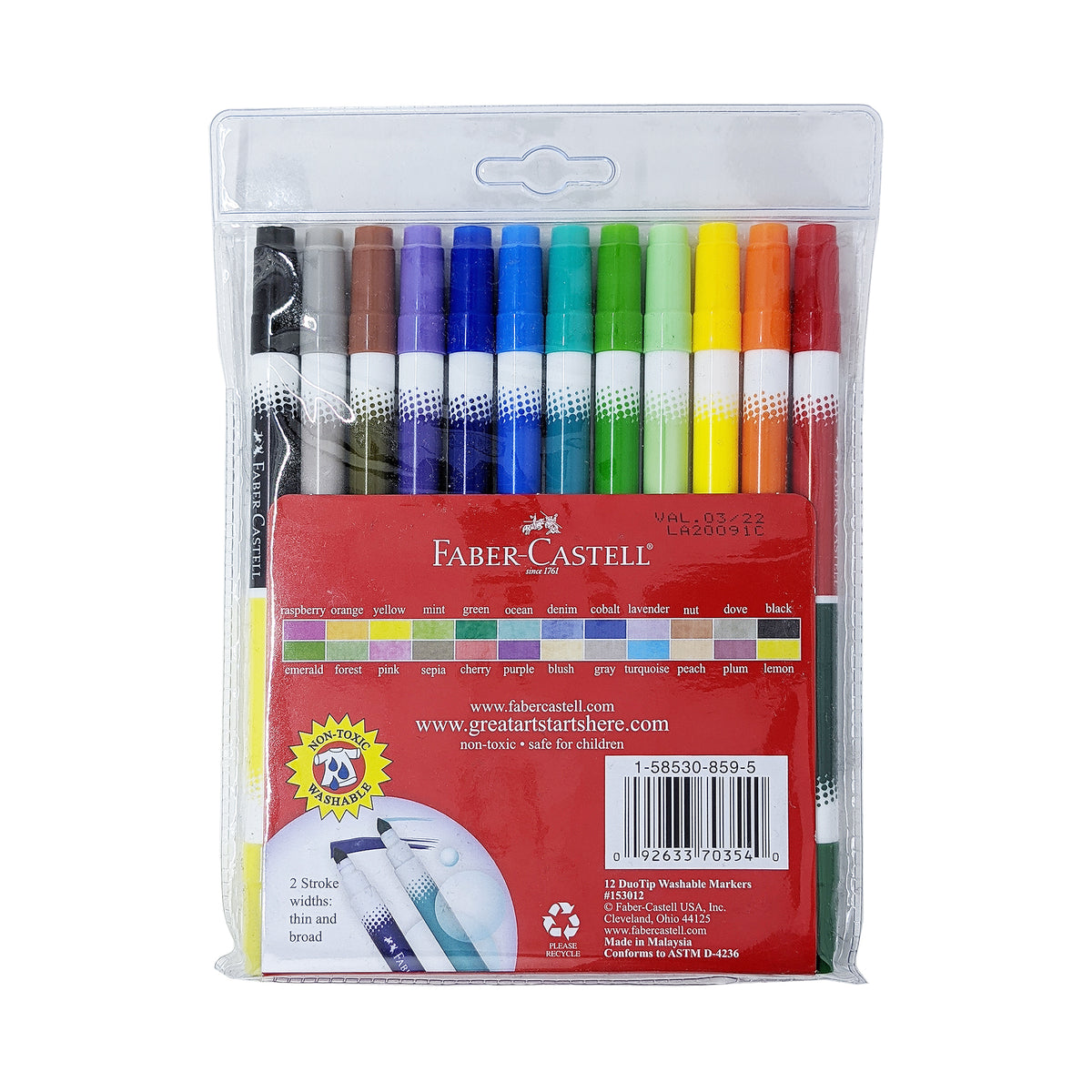 DuoTip Washable Markers (12 pack) with 24 different Colors– Let's Make Art