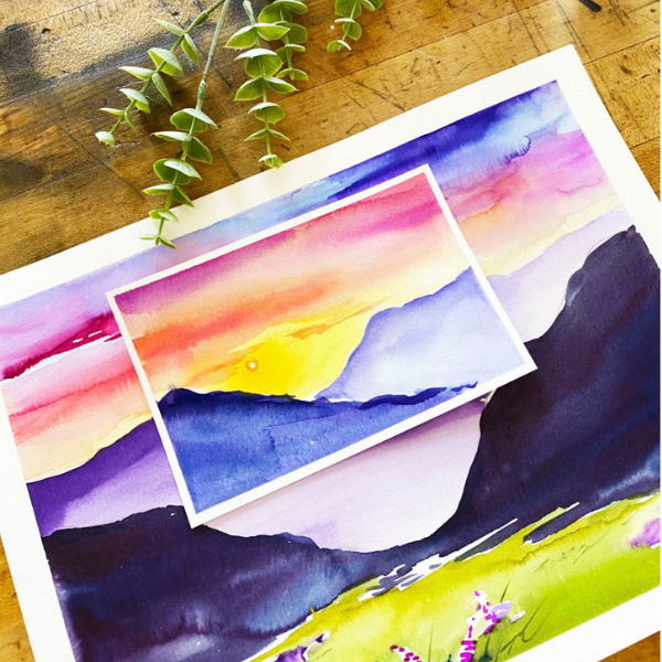 Perfect Landscape Art Postcard of Watercolor Painting -   Postcard  art, Watercolor postcard, Watercolor painting