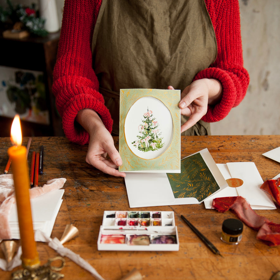 Watercolor Holiday Card Box Volume II - A Classic Christmas
