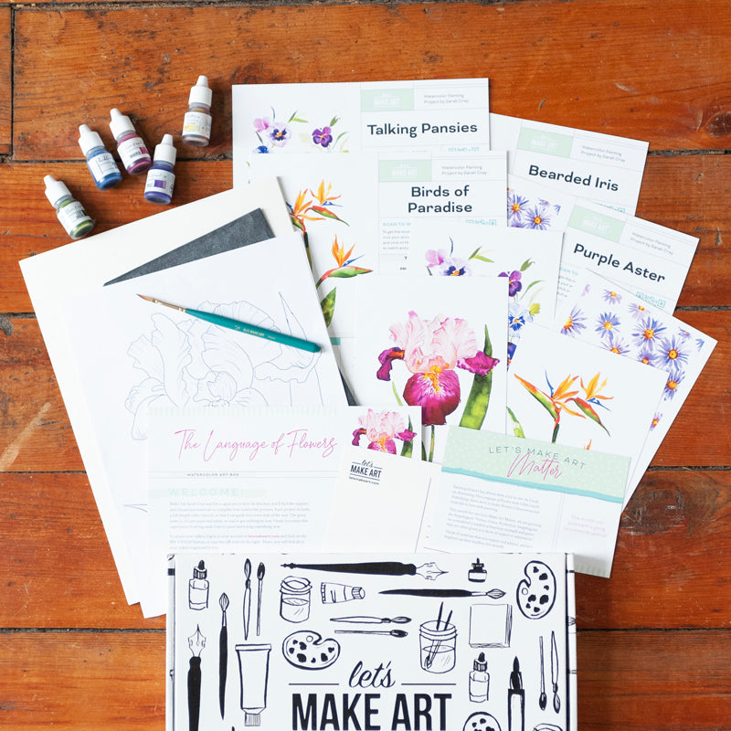 Language of Flowers Watercolor Art Box