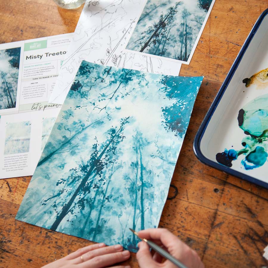 Misty Treetops Watercolor Project Kit