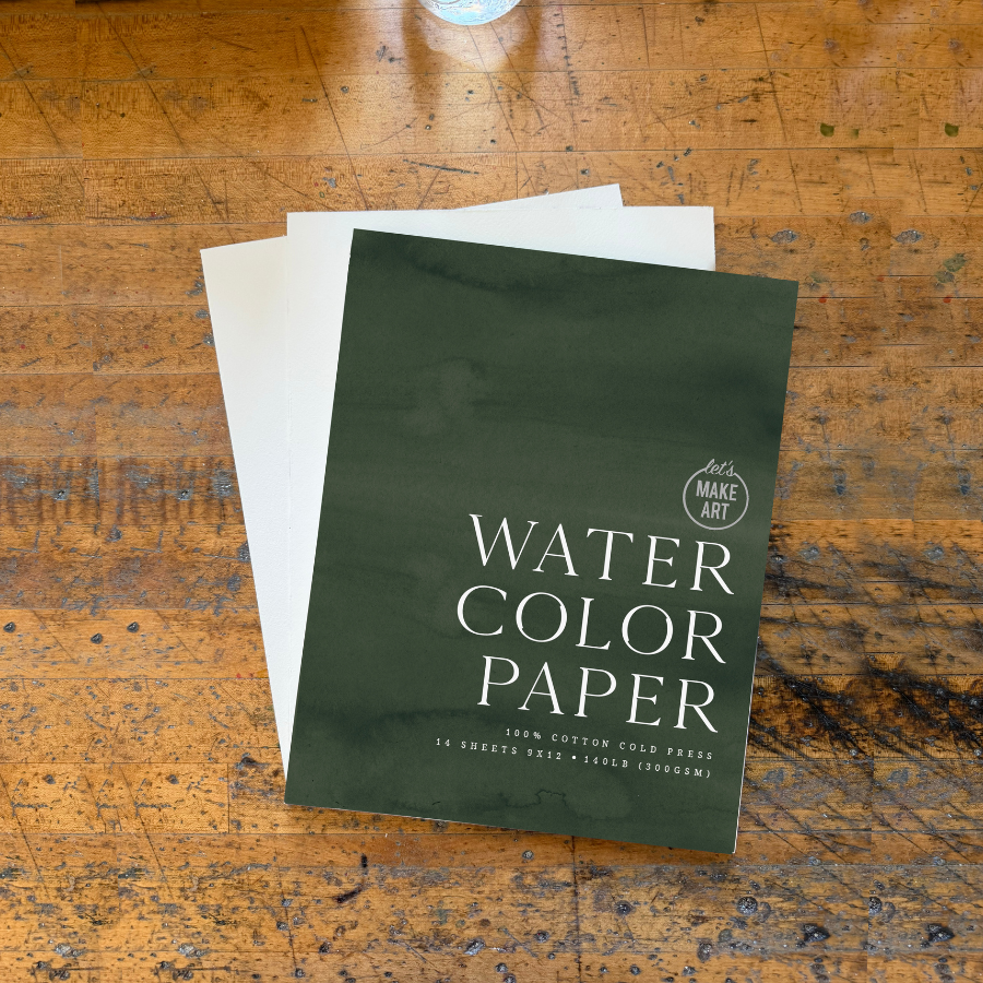 Let's Make Art 100% Cotton Watercolor Paper Pad - 9x12" (Preorder, Shipping End of March)