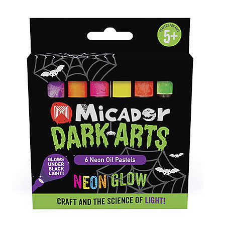 Micador Dark Arts, Neon Glow Oil Pastels, 6 - Color Set