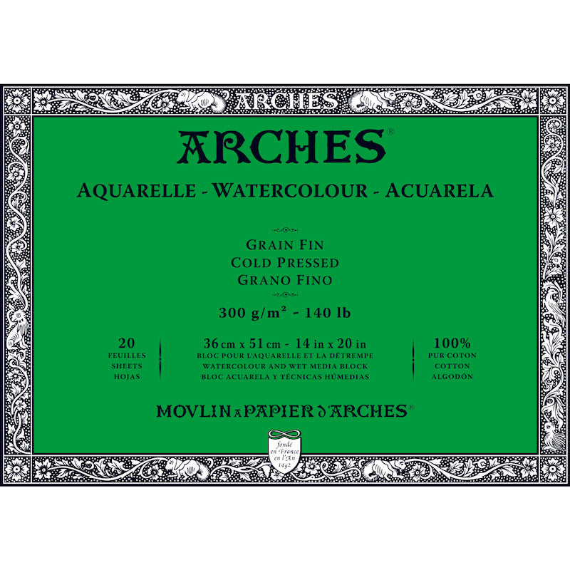 Arches Watercolor Blocks, Cold-Pressed, 14