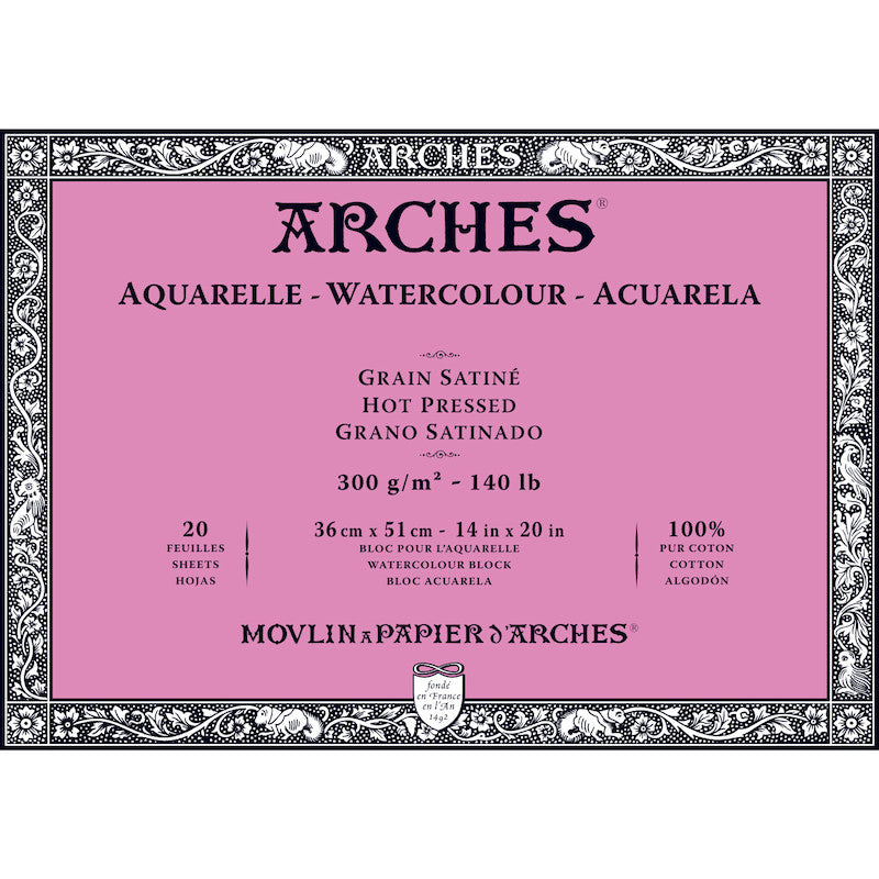 Arches Watercolor Blocks, Hot-Pressed, 14