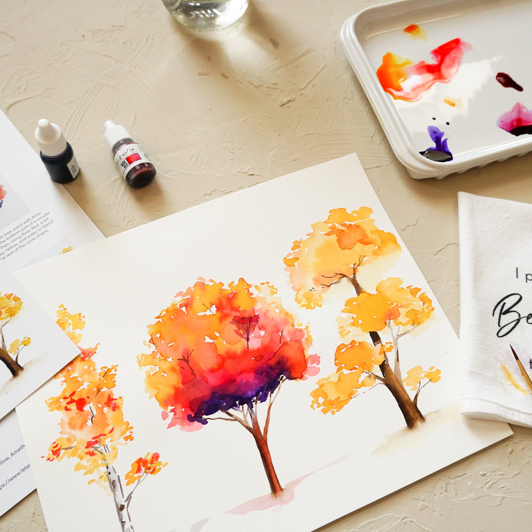 Fall Trees Watercolor Kit