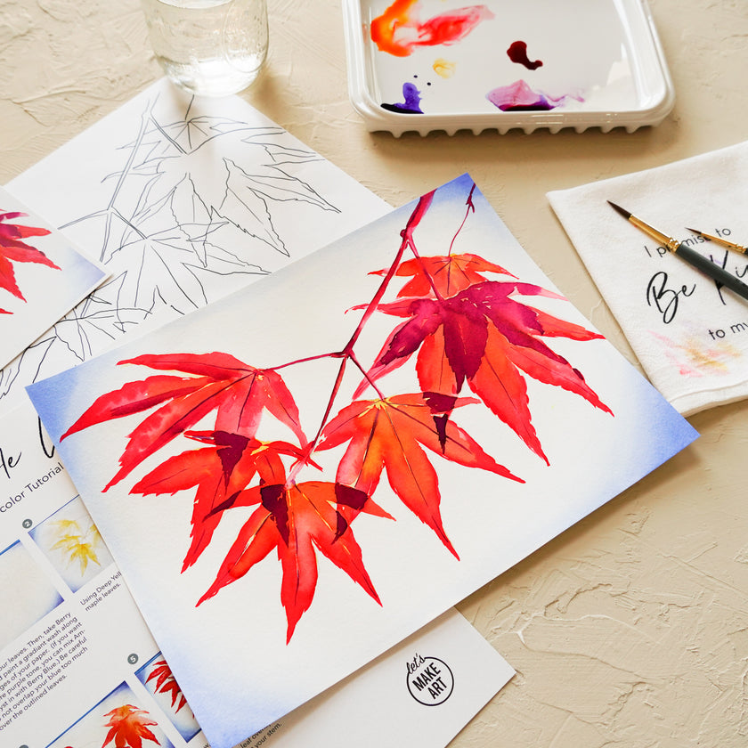 Maple Leaves Watercolor Kit