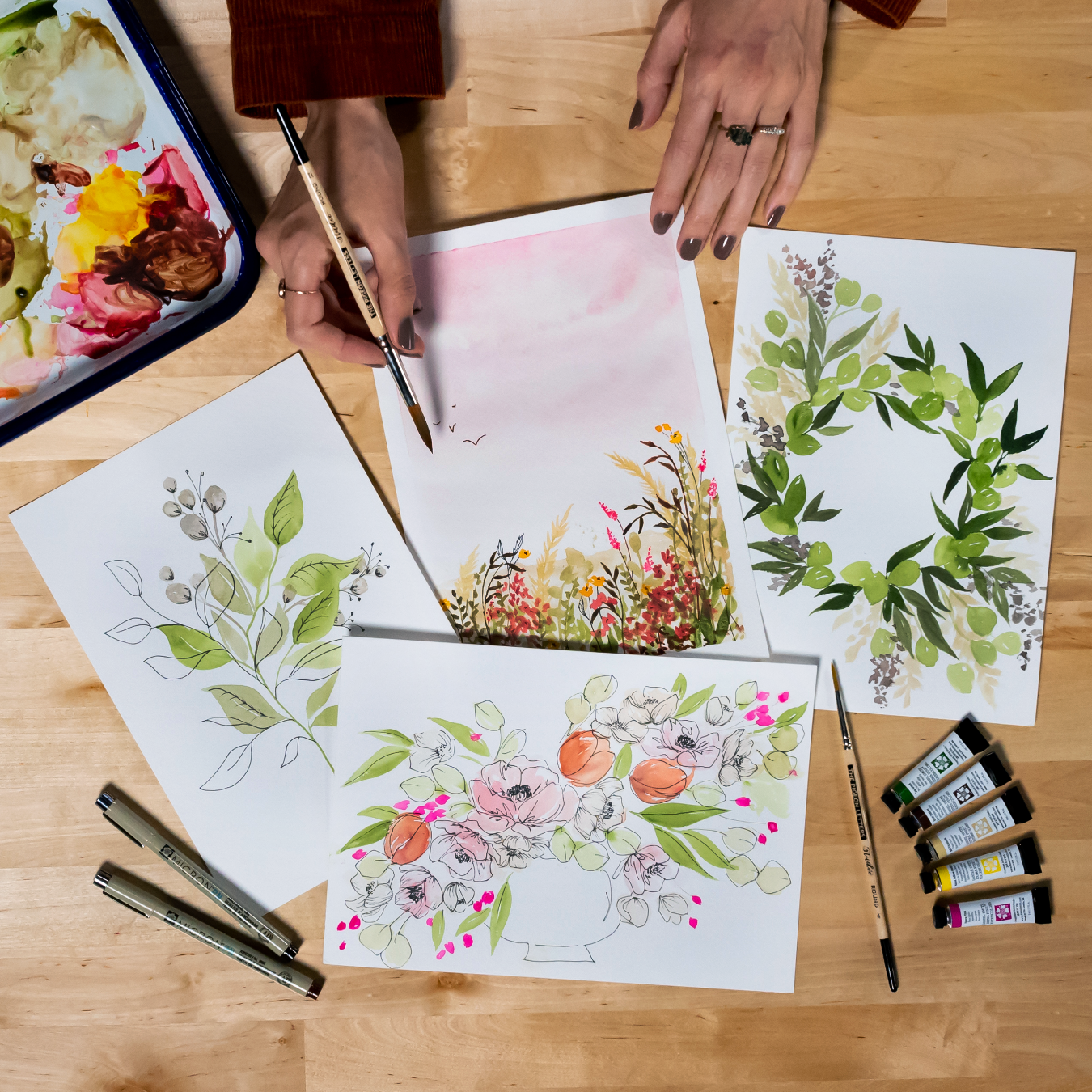 The Pigeon Letters  Botanical Watercolor Crash Course