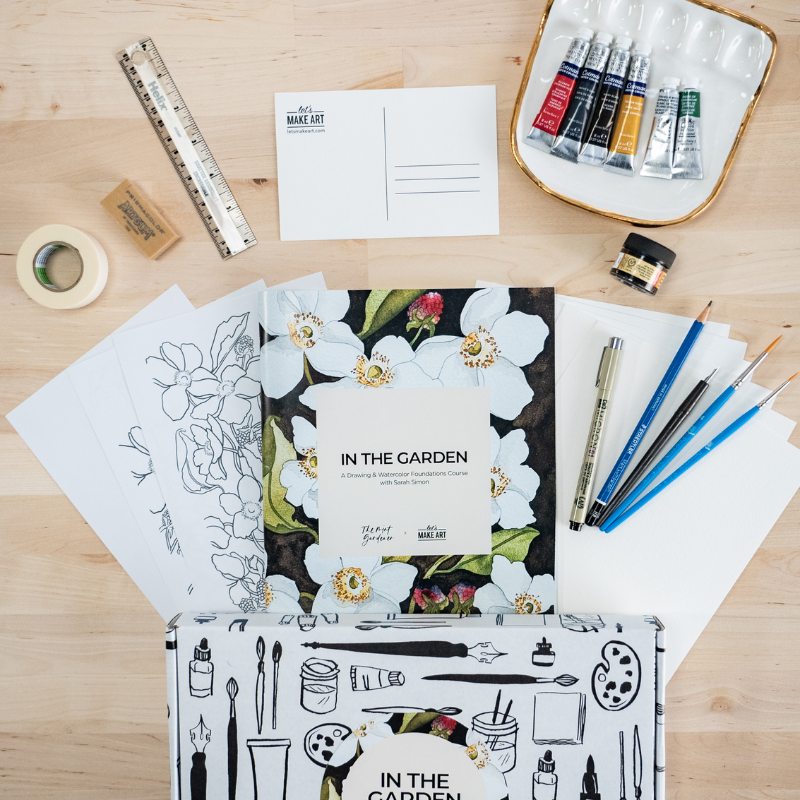 In The Garden Deluxe Edition-A Drawing and Watercolor Foundations Course with Sarah Simon
