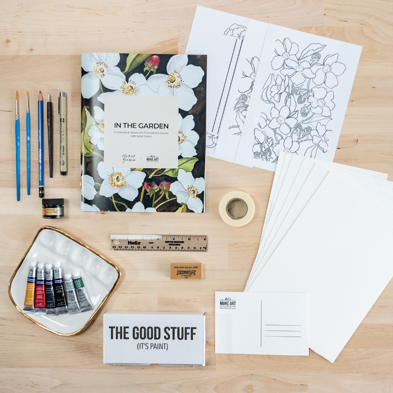 In The Garden Deluxe Edition-A Drawing and Watercolor Foundations Course with Sarah Simon