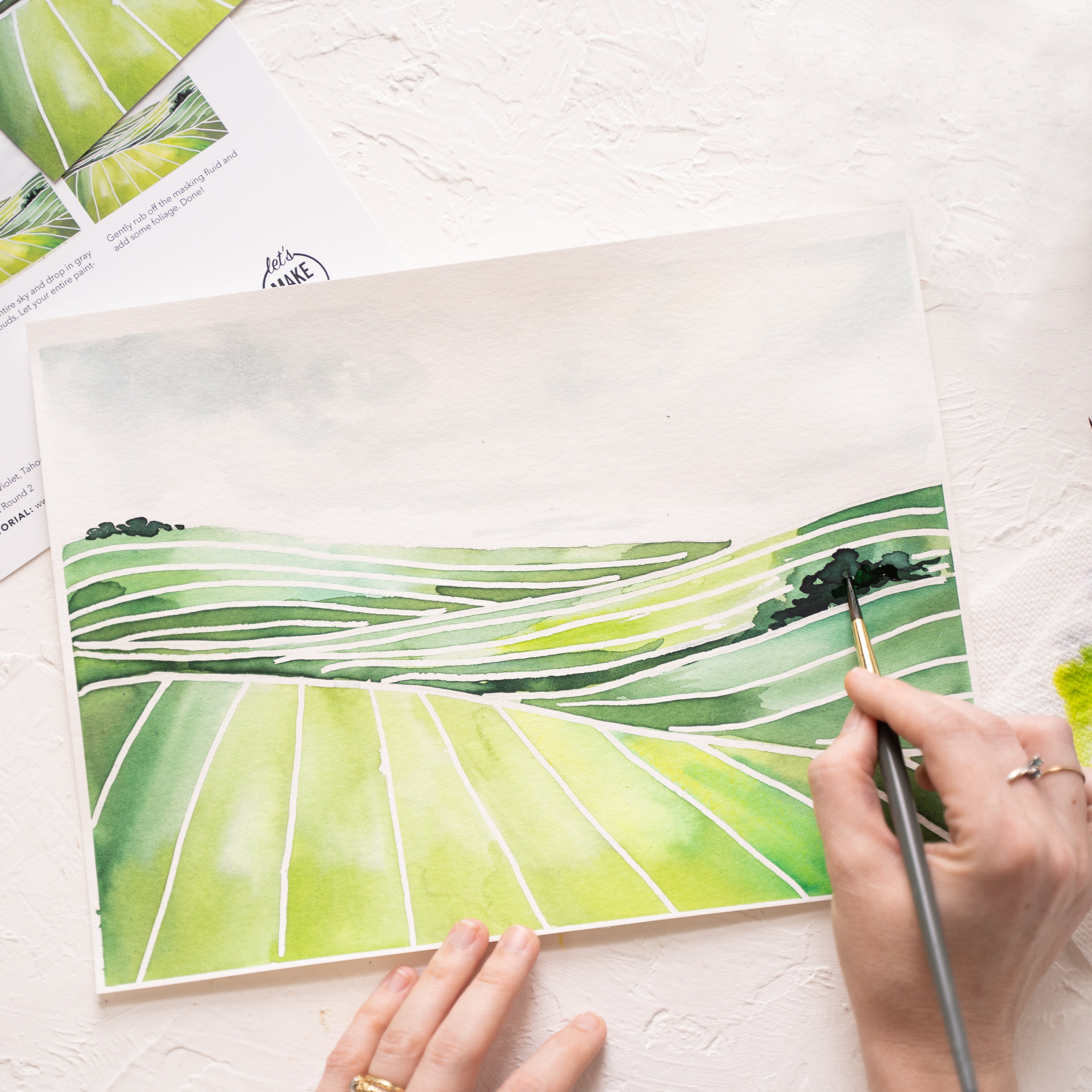 Landscape Lines Watercolor Kit– Let's Make Art