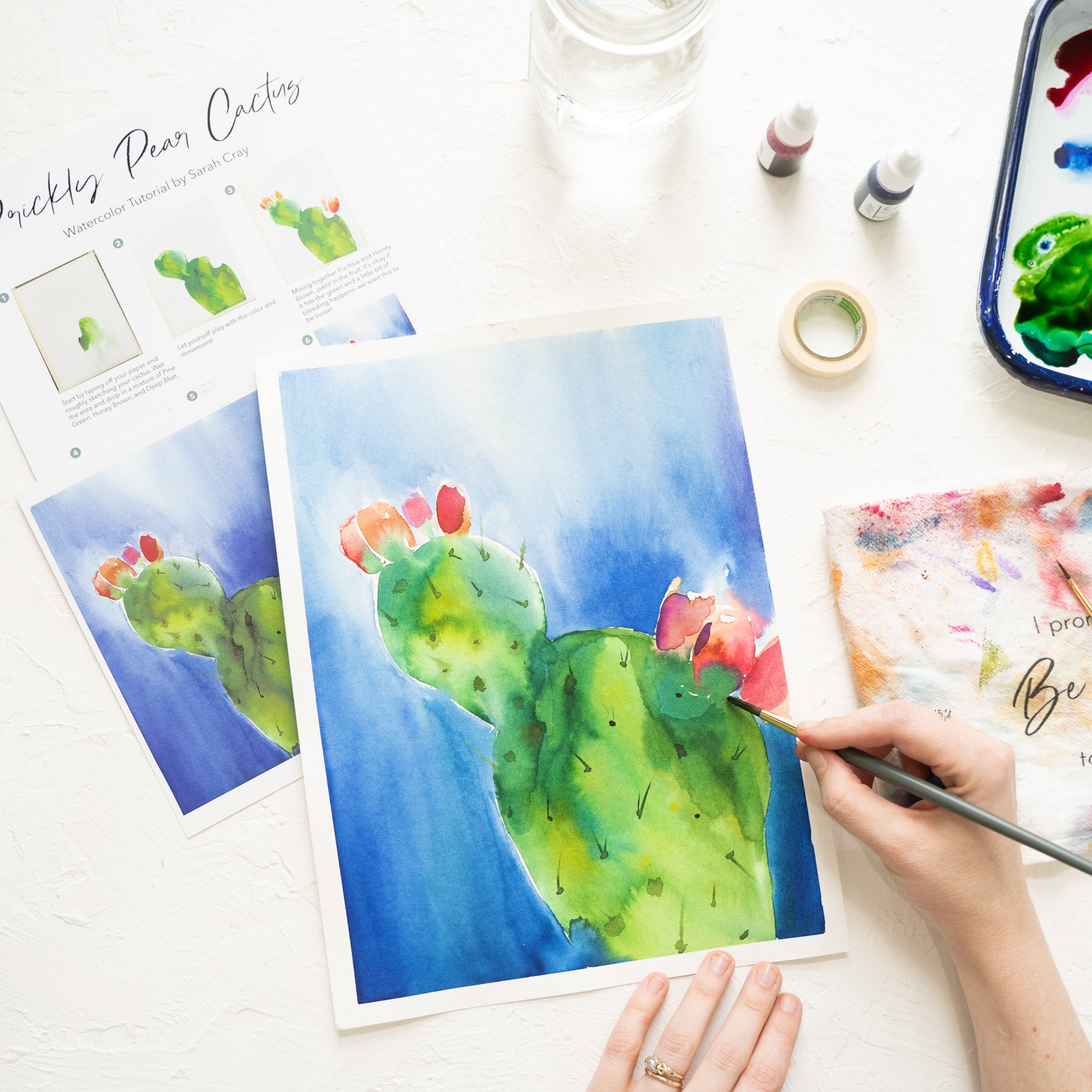 Paddle Cactus DIY Watercolor Mini Kit – Why I Love Where I Live