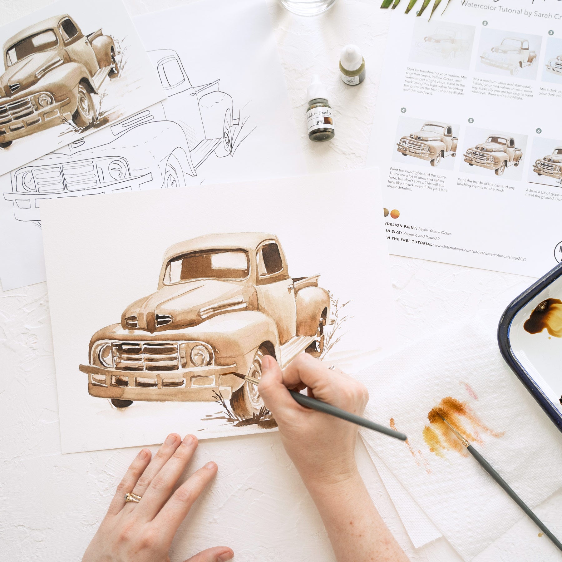Vintage Truck Watercolor Kit