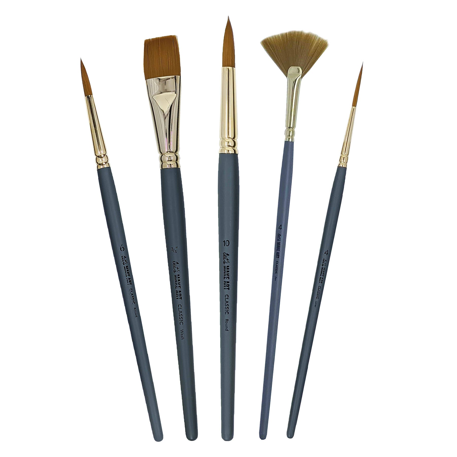 Art Paint Brush Set Craft Painting Brushes with Transparent Handles Kids  6pcs