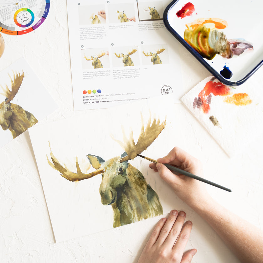 Moose Watercolor Art Kit